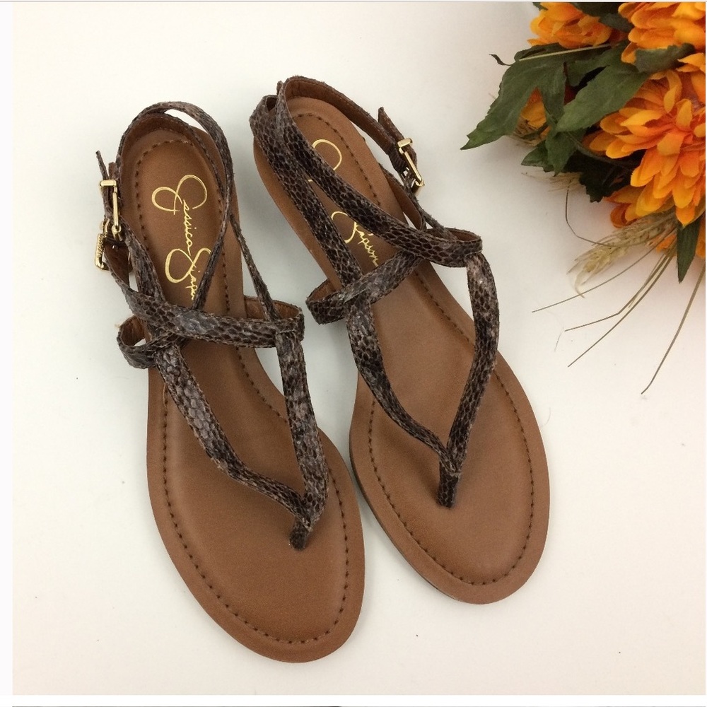 Jessica Simpson Snake Print Sandals, size 7.5